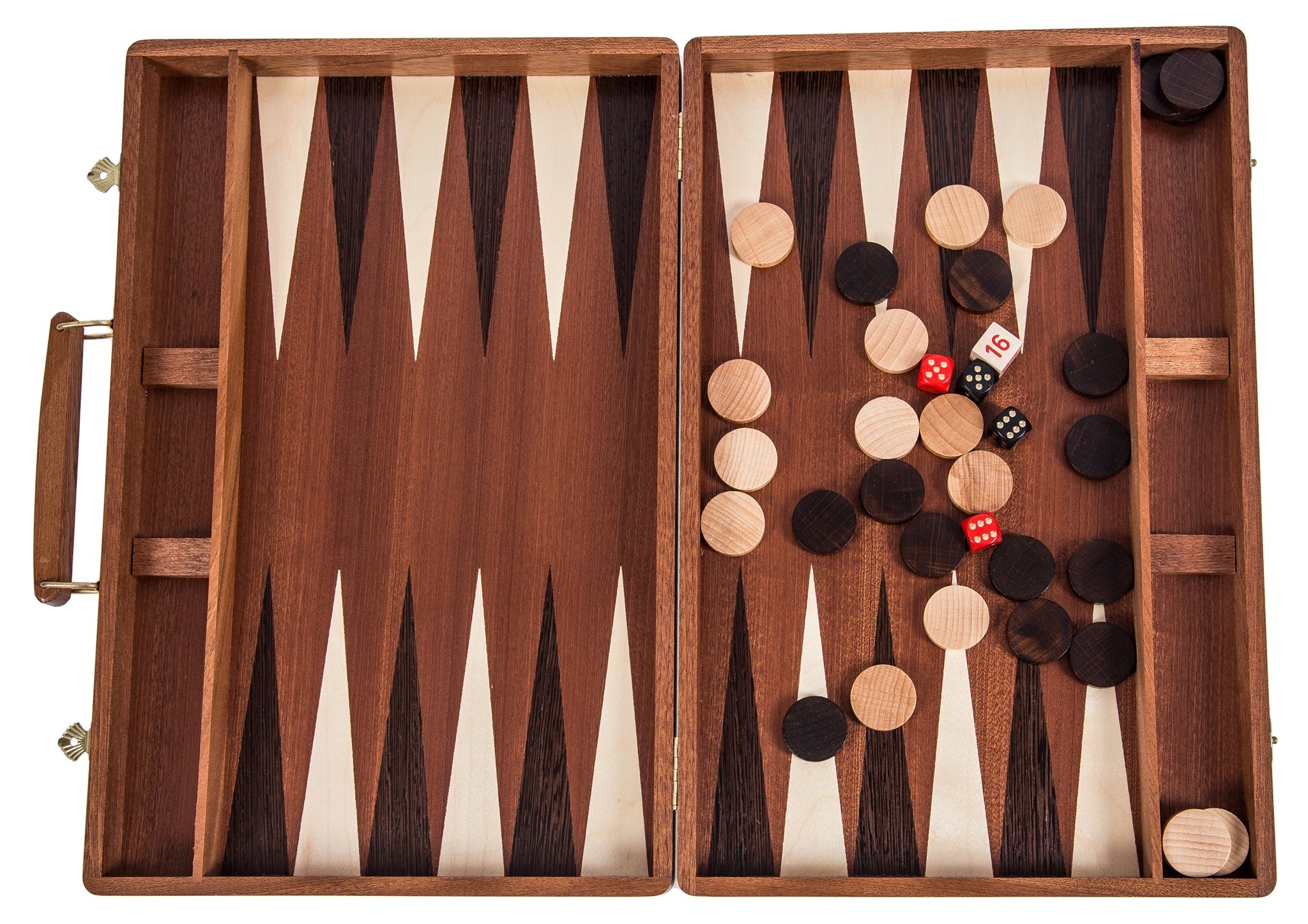 Square - Backgammon de Madera Exclusive - 38 cm - Caoba - Incrustación