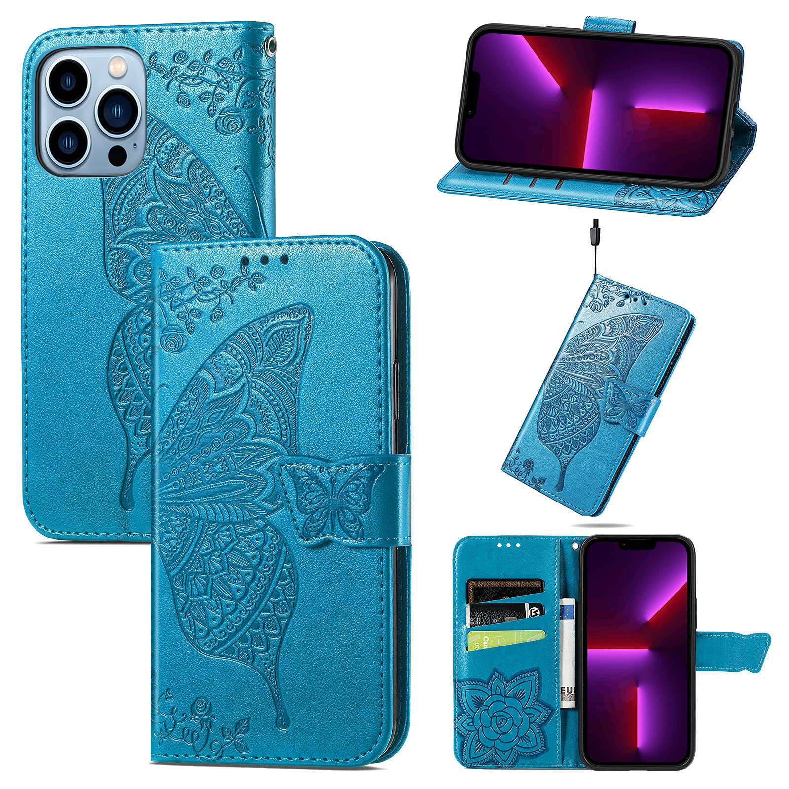 Cover Iphone 13 Copmob PRO,Flip Portafoglio Custodia In Pelle, [Magsafe
