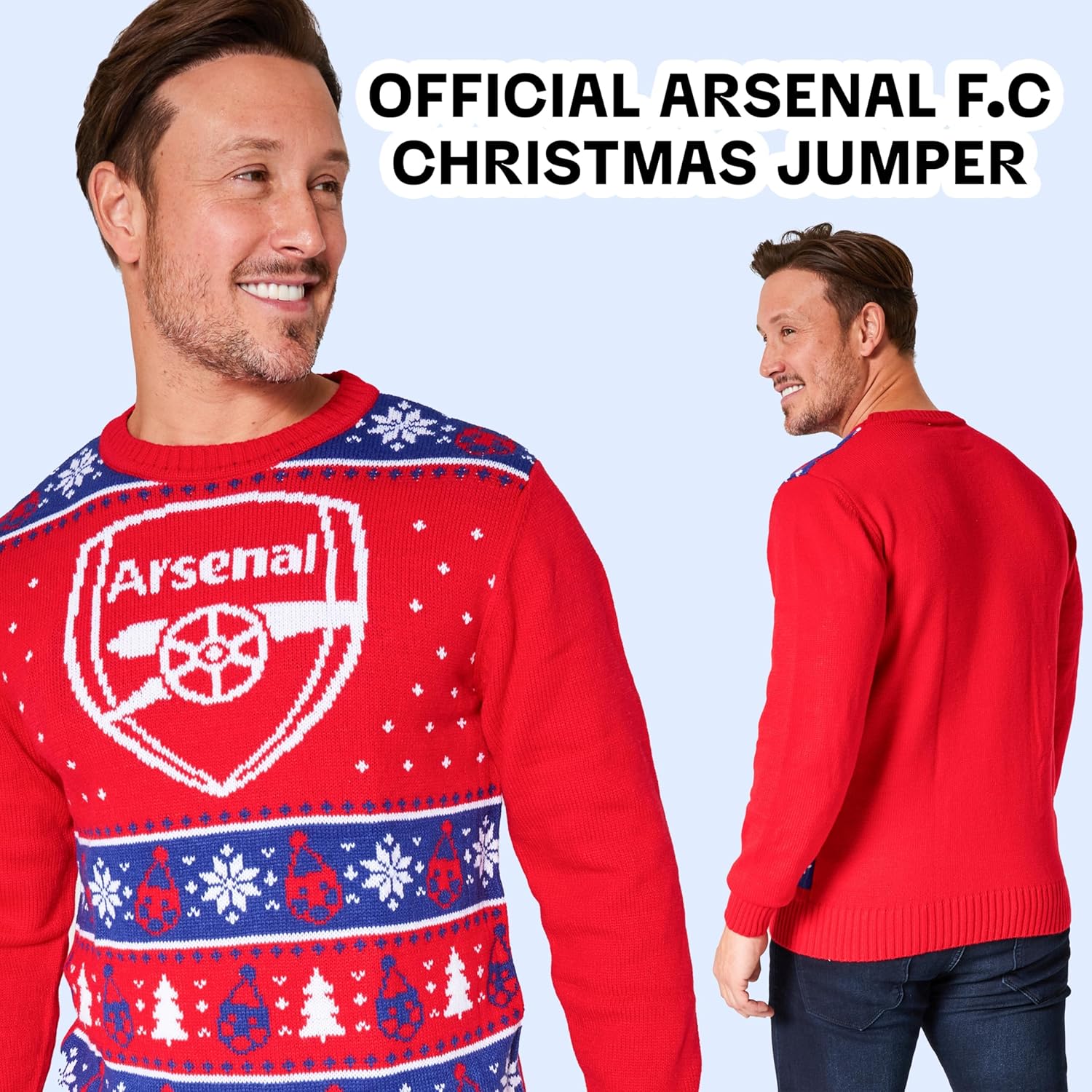 Arsenal F.C. Men's Christmas Sweater (Red, L)