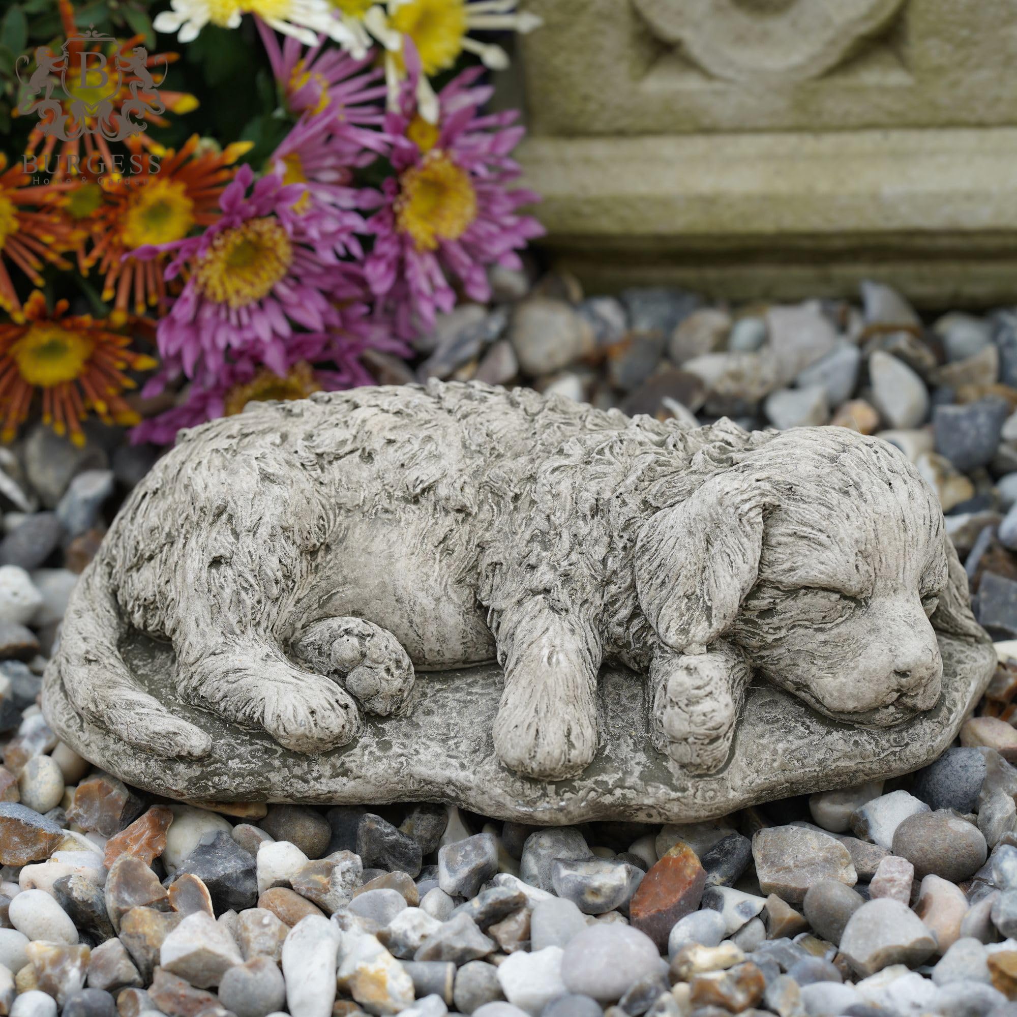 Golden Retriever Puppy Dog Stone Statue |Animal Concrete Outdoor Garden Ornament