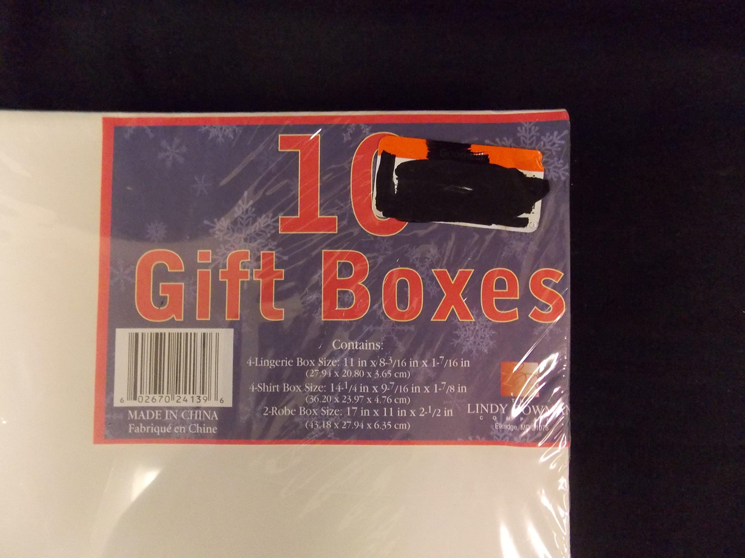 Lindy Bowman 10 Gift Boxes Set, 4-Lingerie Box, 4-Shirt Box and 2 Robe Box
