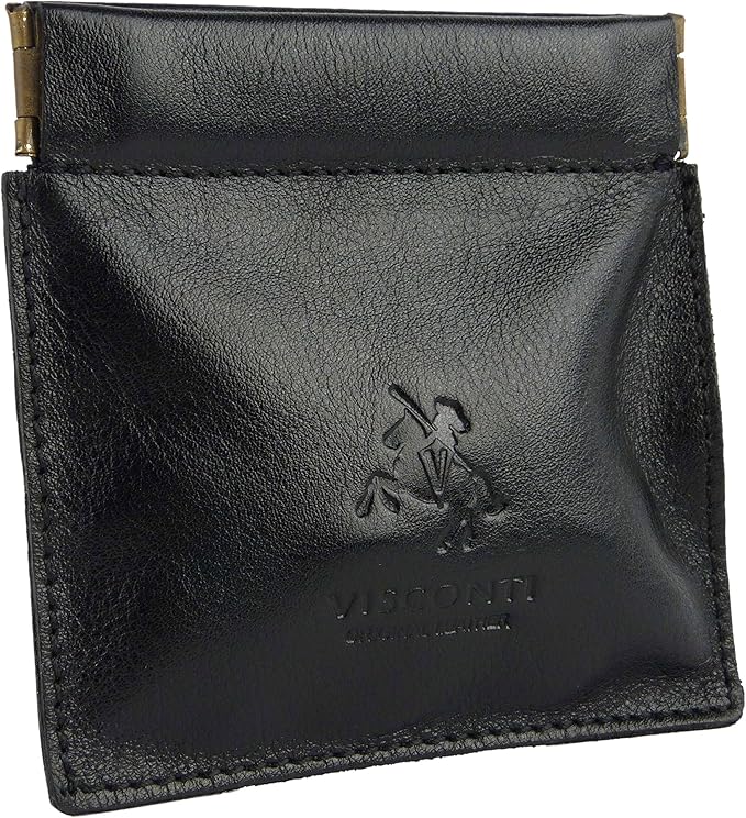 Mens Snap Top LEATHER Coin Purse by Visconti Classic Handy Amazon.co