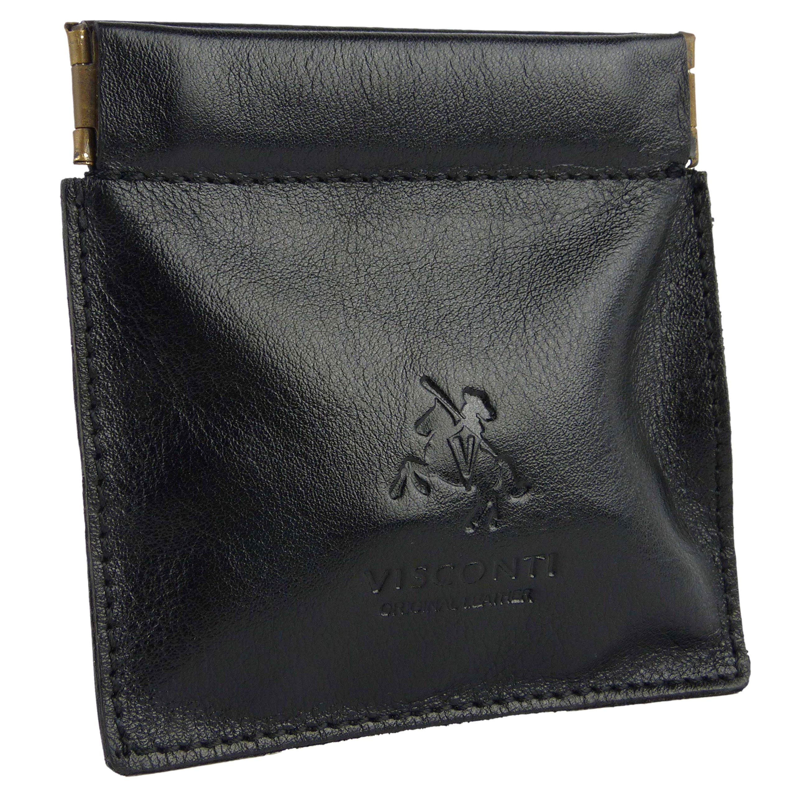 Mens Snap Top LEATHER Coin Purse by Visconti Classic Handy