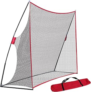 Smartxchoices Portable 10x7ft Large Golf Netting Golf Practice Hitting Net with Stand Frame & Carry Bag for Golf Driving Pitching Hitting Training, Backyard/Indoor/Outdoor