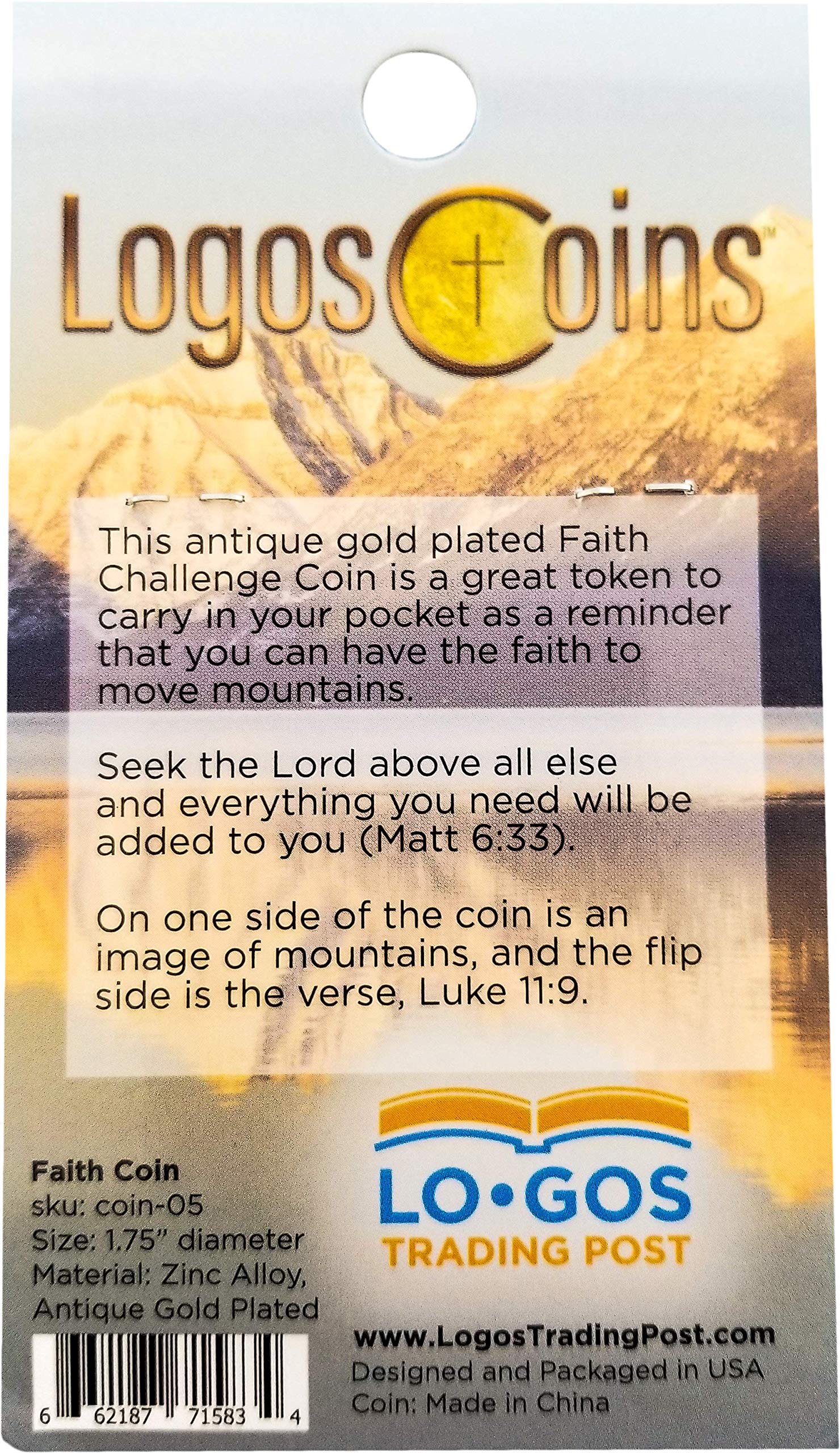 Faith Can Move Mountains チャレンジコイン アンティークゴールドメッキ「Ask and It Shall Be Given  to You」コイン