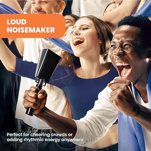 Miniatura 20 de Paquete de 2 cencerros de 9 pulgadas para eventos deportivos, fabricantes de ruido de percusión con asa para juegos de fútbol, estadios (blanco)