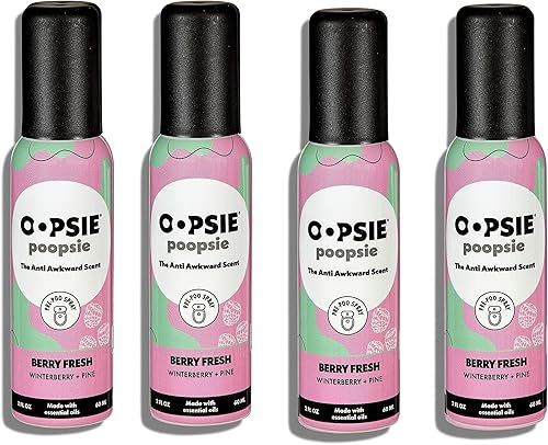 Miniatura 14 de Oopsie Poopsie Spray Pre Poop – Paquete de 4 aerosoles naturales para inodoros para baños, atrapa olores y elimina la vergüenza, 2 onzas
