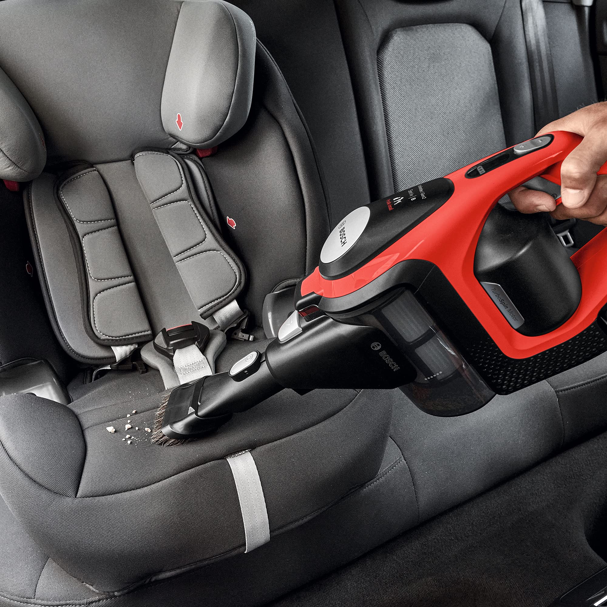 Bosch - Serie 8, Aspirador Vertical Unlimited Gen 2 ProAnimal, 0.4 litros, Rojo, BBS8214PET