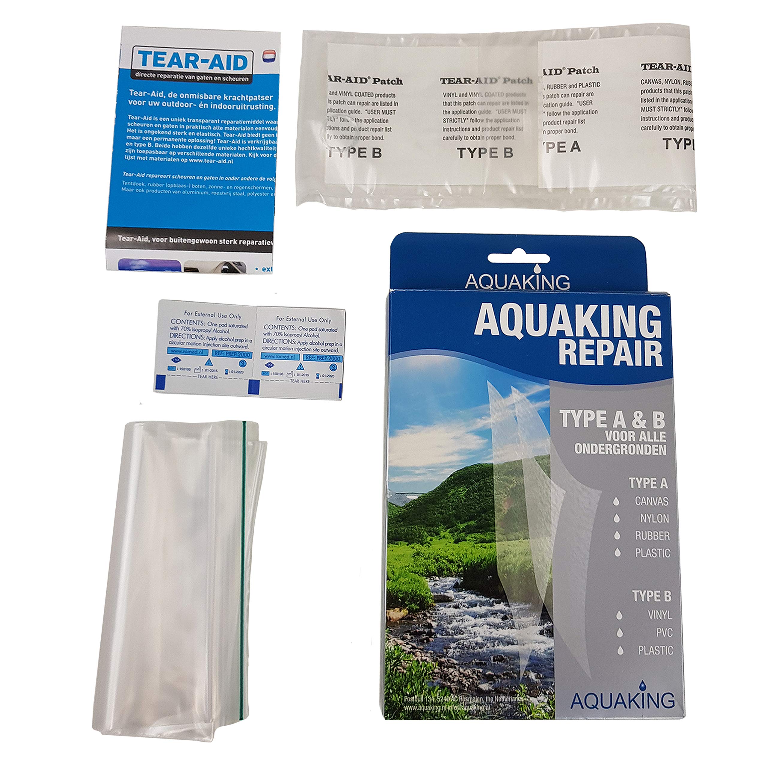 10 Patchs Réparation PVC VBKITW - 10x25cm - Auto-Adhésifs - Pour Piscine, Tente, Canot, Sac