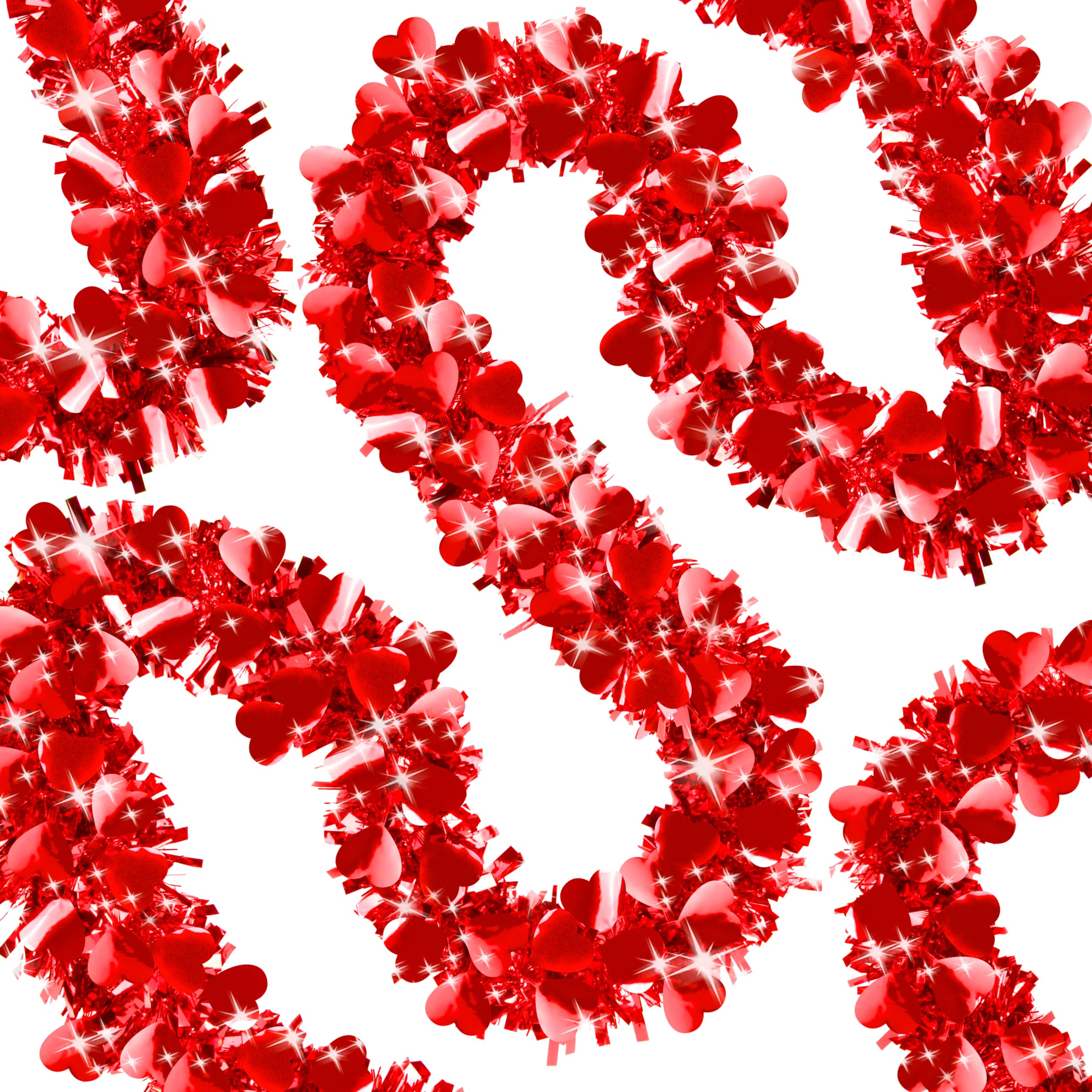 Guirnalda de oropel de corazón para el día de San Valentín, guirnalda metálica de oropel para decoración de boda, suministros de fiesta de amor, decoración colgante del día de San Valentín (A)