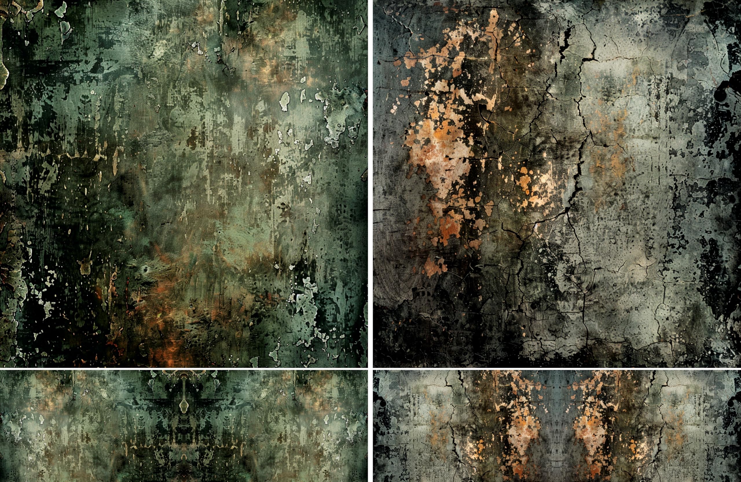 Grunge Wand-Reispapier, 29 x 29 cm (2 Stück) – 8 x strukturierte Decoupage-Designs für Collagen, Kartenherstellung und Bastelarbeiten, Decoupage von CRAFT KREATIVELY