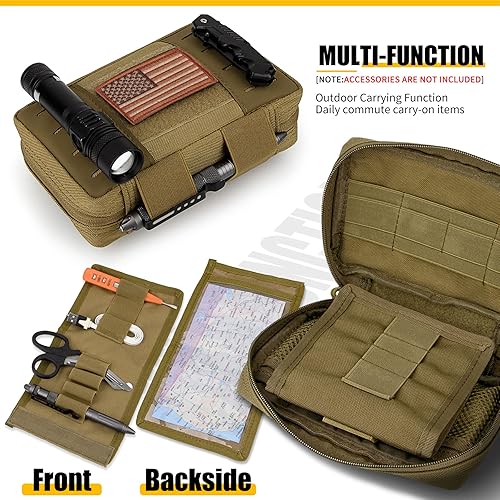 Miniatura 9 de bvya Bolsa táctica EDC para uso general, bolsa de administración Molle, organizador de herramientas horizontal, bolsa multiusos, funda de mapa