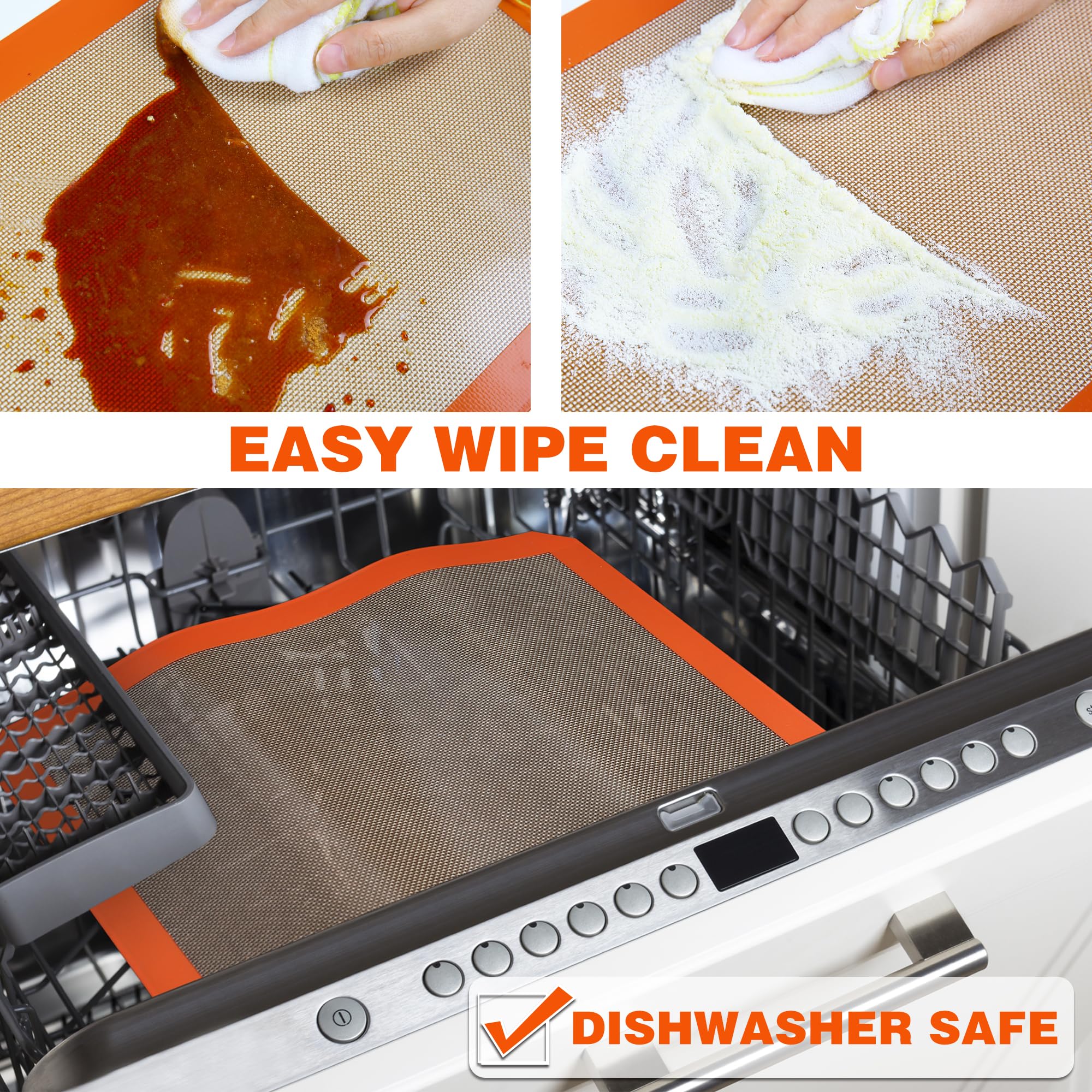 MMmat Silicone Baking Mats Set Of 2 | 8 Inch Square Non-Stick Reusable Air Fryer Liners | German Silicone Oven & Freezer Safe