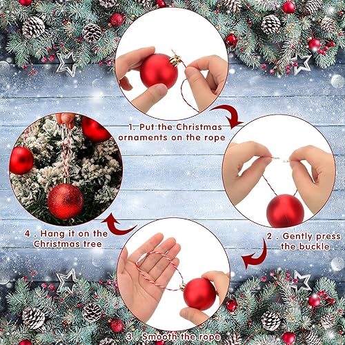 Miniatura 4 de 300 piezas de adornos navideños para colgar en fiestas de vacaciones (blanco, verde)