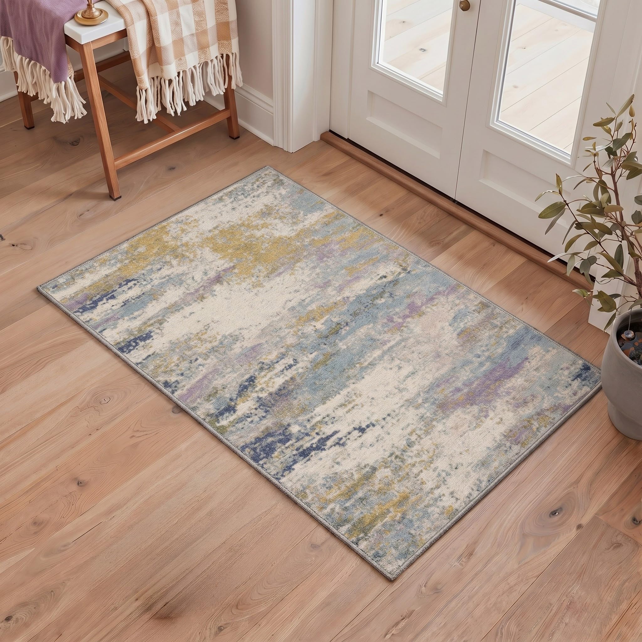 BEIMO 2X3 Area Rugs for Entrance, Washable Modern Abstract Non Slip Doormat
