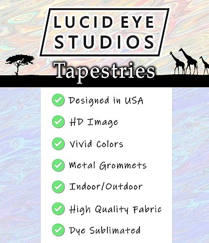 Miniatura 8 de LUCID EYE - Tapiz Trippy Trek, amanecer psicodélico de montaña, decoración de pared rosa para habitación de niñas, colgante de pared para