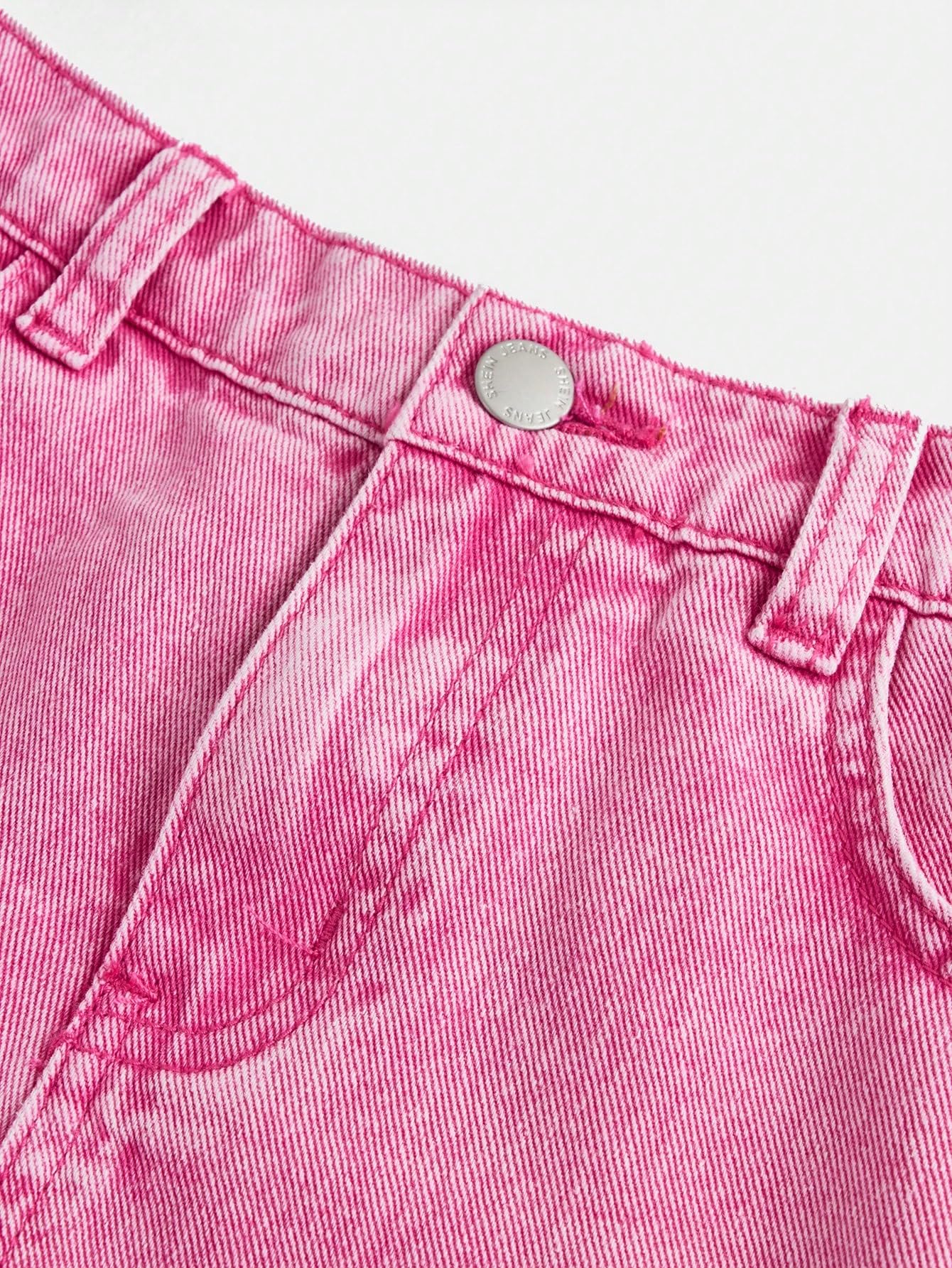 Floerns Mädchen Jeans mit elastischem Bund, gerades Bein, gerades Bein, Used-Look