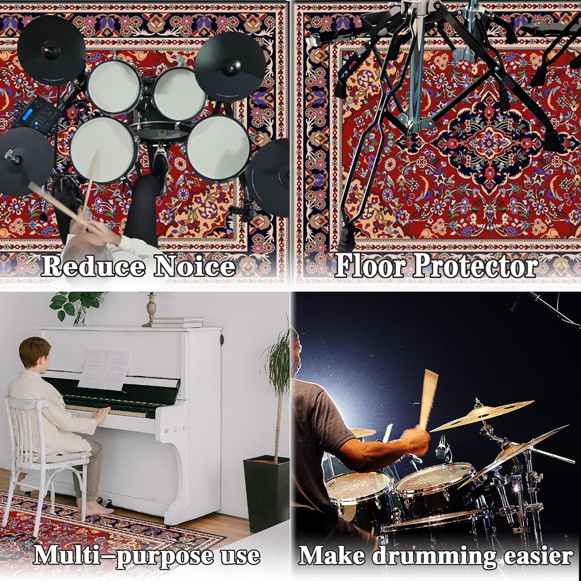 Schlagzeugteppich rutschfest Schalldicht Drum Teppich Trommelteppich
