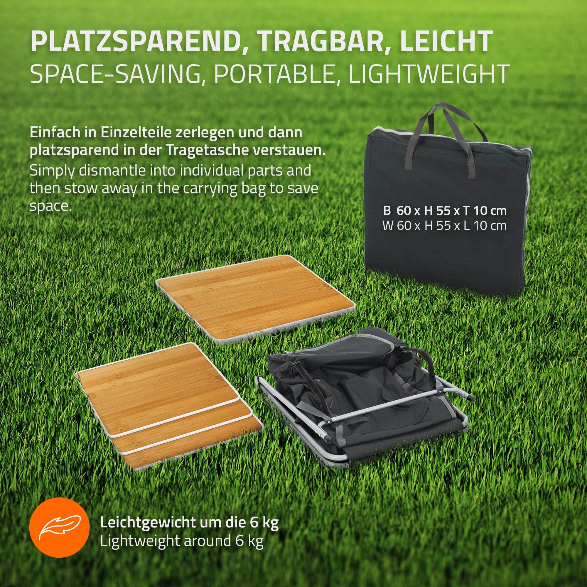 ECD Germany Armadietto da Campeggio Pieghevole in Alluminio con 2 Ripiani e Borsa da Trasporto