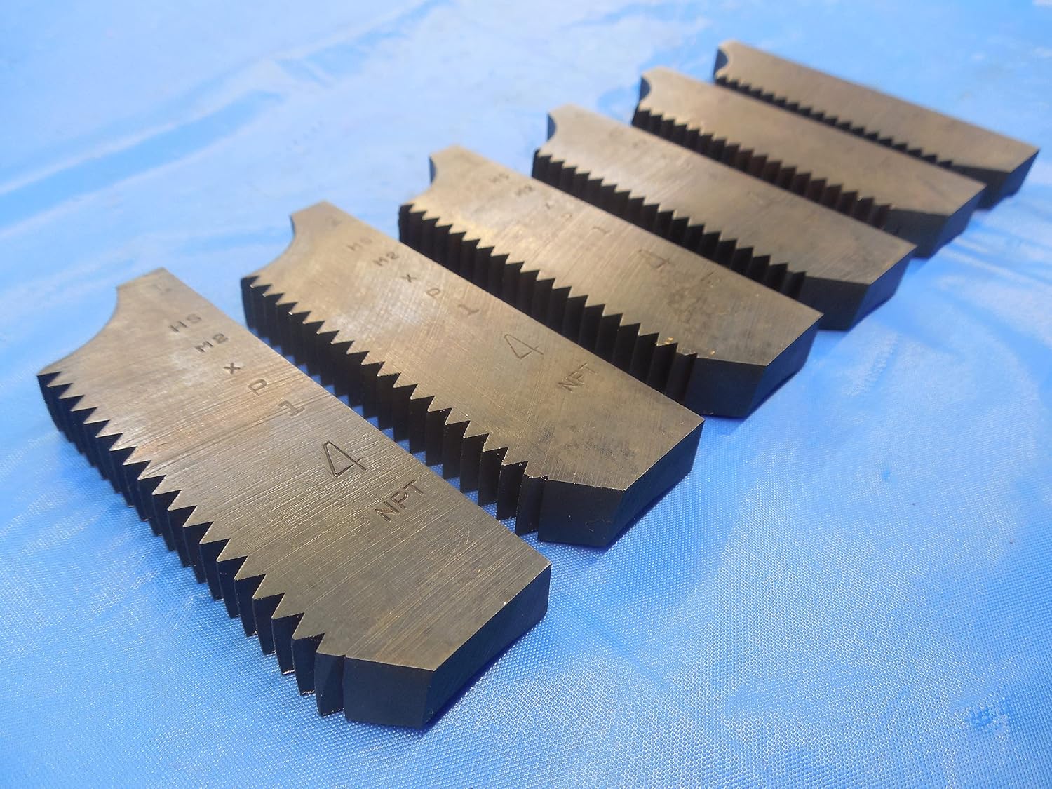 New Set of 6 M2 X P1 4 NPT HSS Pipe Dies DIE Head TAP Tapping Threading Machine - MS1768BU