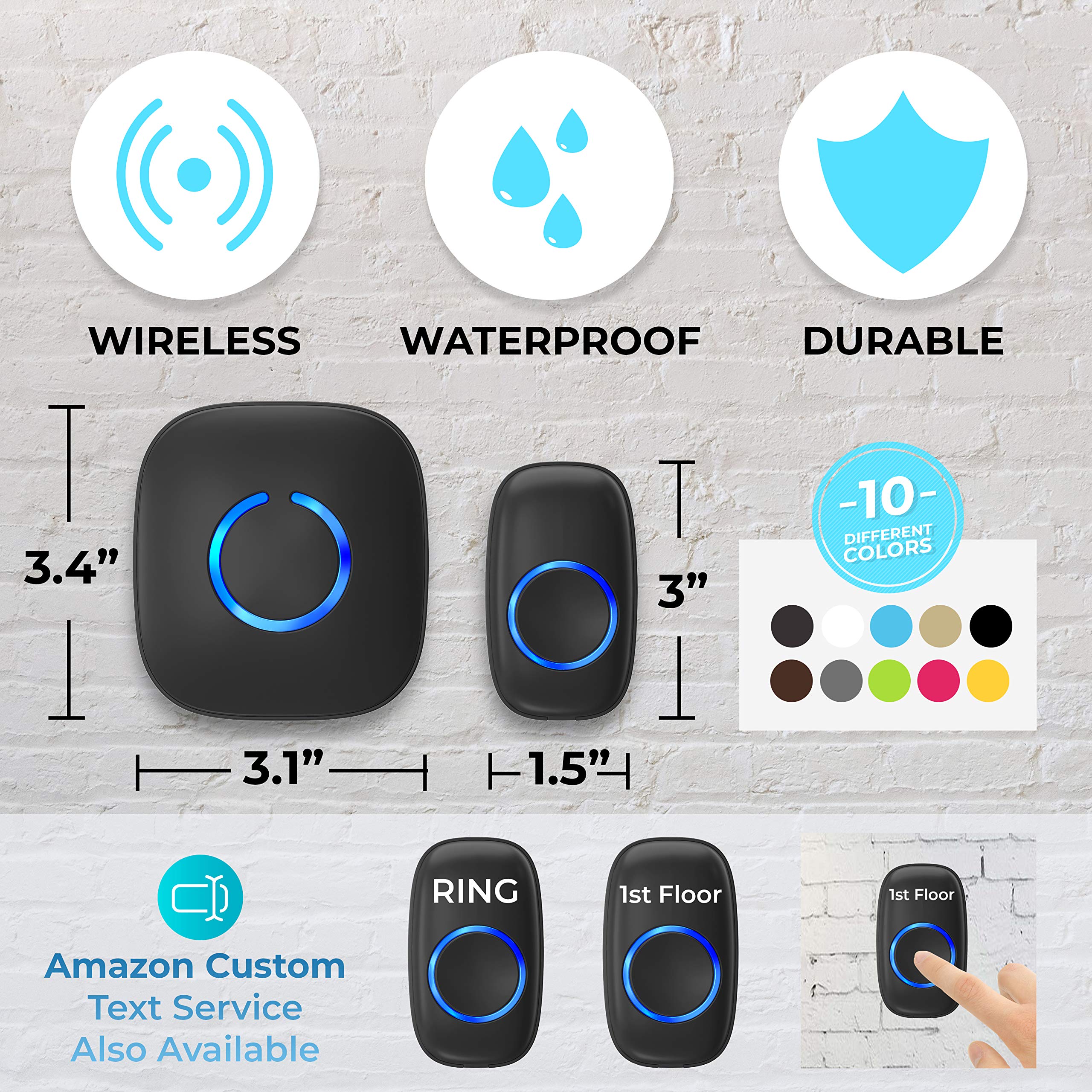 Buy Wireless Doorbell by SadoTech Waterproof Door Bells & Chimes