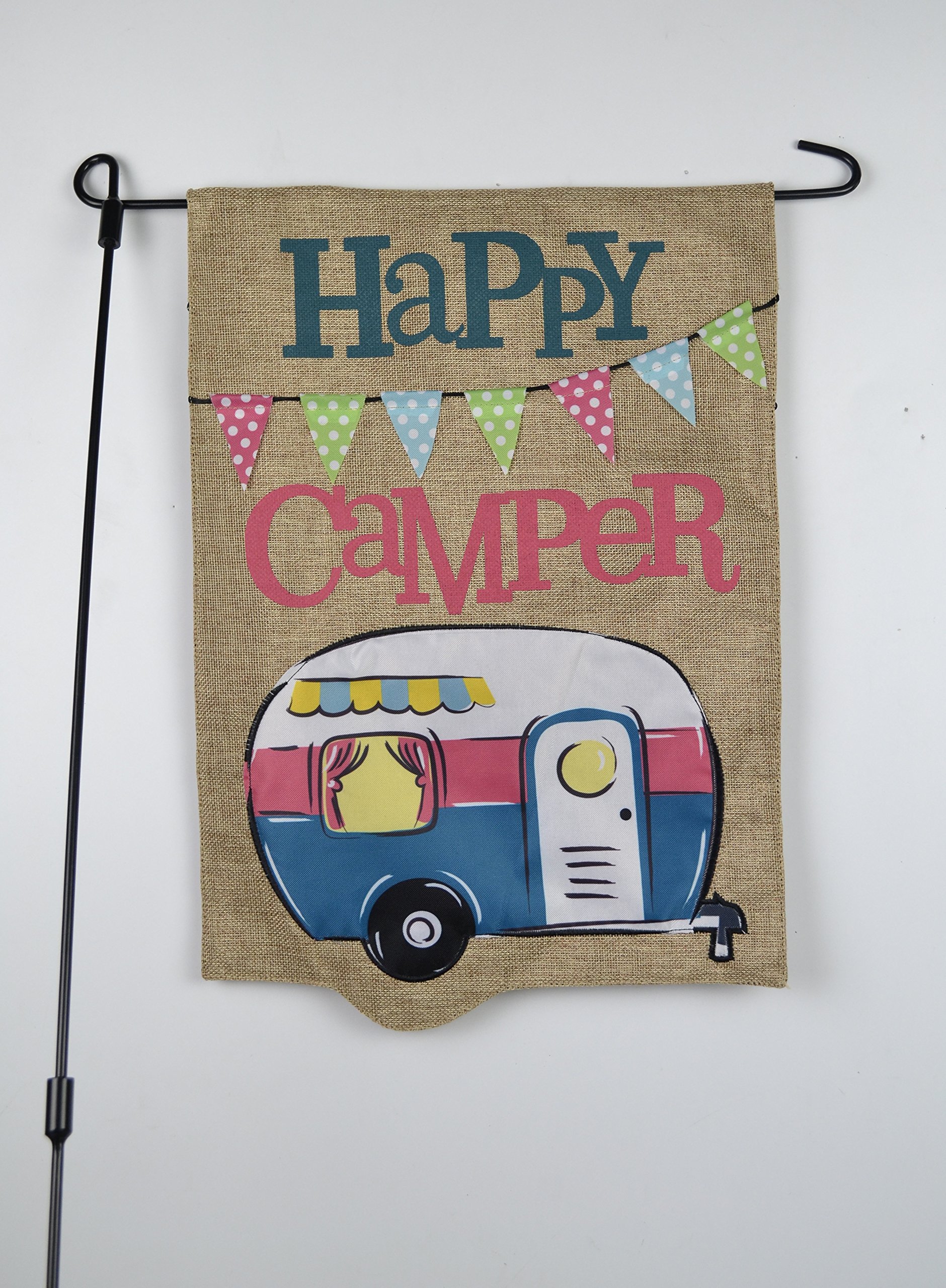JEC Home GoodsHappy Camper, Outdoor Garden Flag
