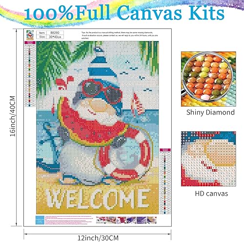 Miniatura 2 de Offito Kits de pintura de diamantes de gnomos para adultos, niños principiantes, kits de arte de diamantes de gnomos 5D, pintura de gnomos por