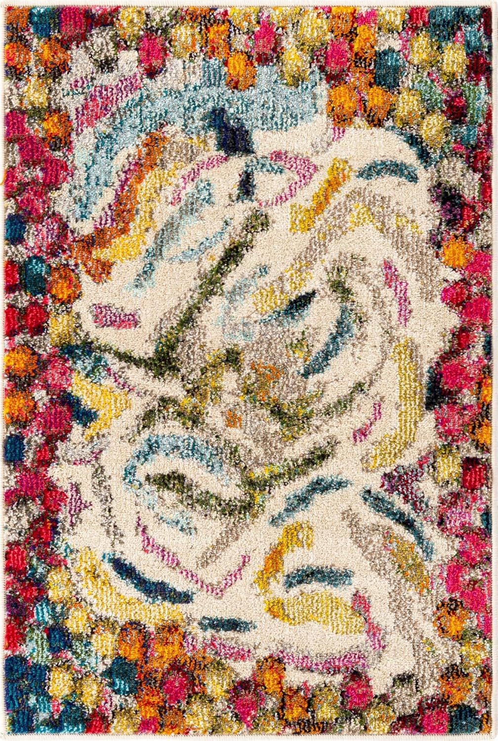 Rugs.com Vivid Collection Rug – 2' x 3' Multi Medium-Pile Rug Perfect for Living Rooms, Large Dining Rooms, Open Floorplans