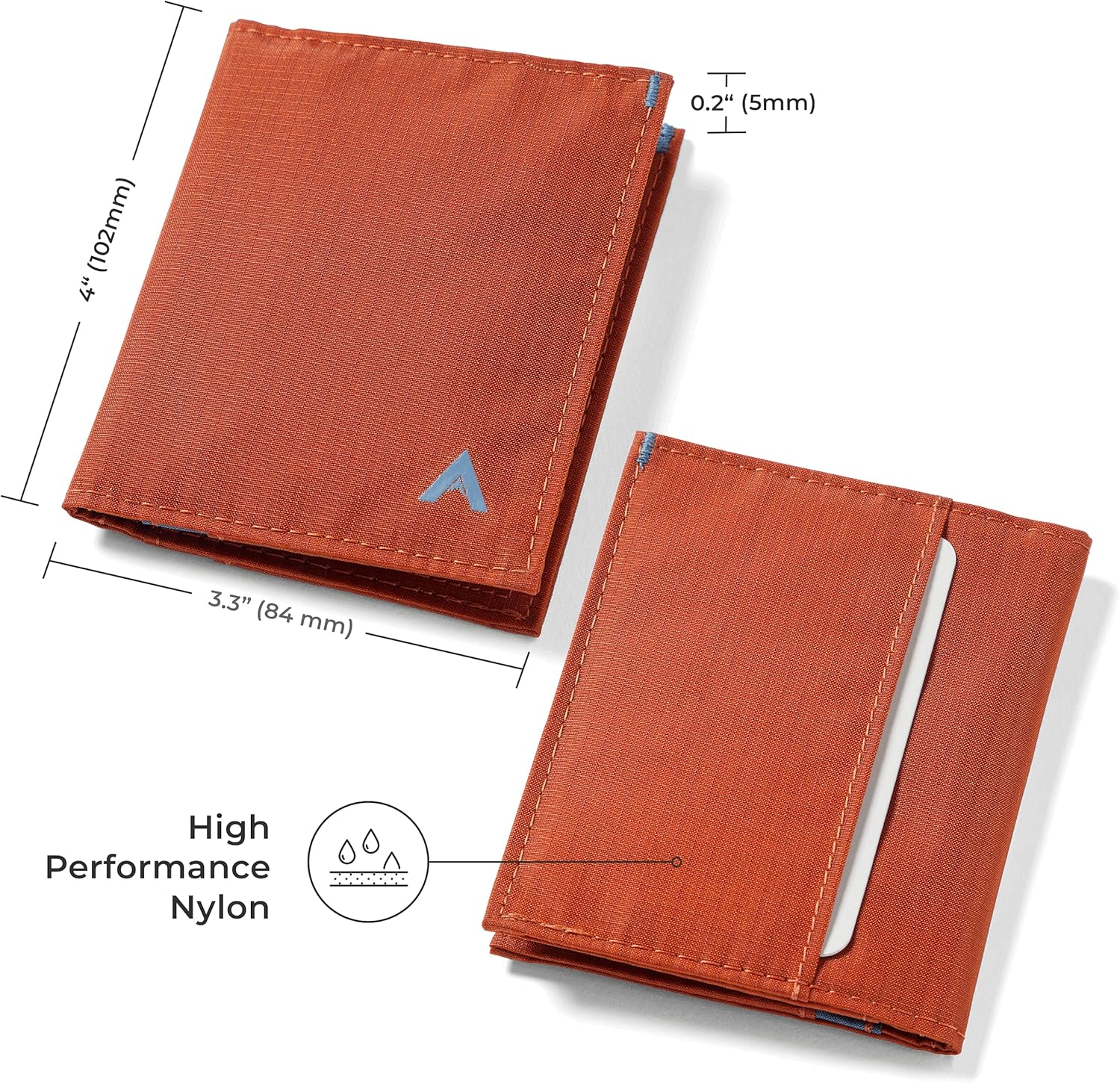 Allett Hybrid Card Wallet, Potters Clay | Nylon, RFID Blocking, Vertical Layout | Minimalist, Bifold, Card Holder, Water Resistant, Thin, Front Pocket | Holds 3-10+ Cards, Cash - Image 6