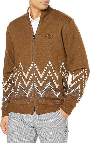 ゴルフウェア】キャロウェイ 長袖セーター フルジップニット防風裏地