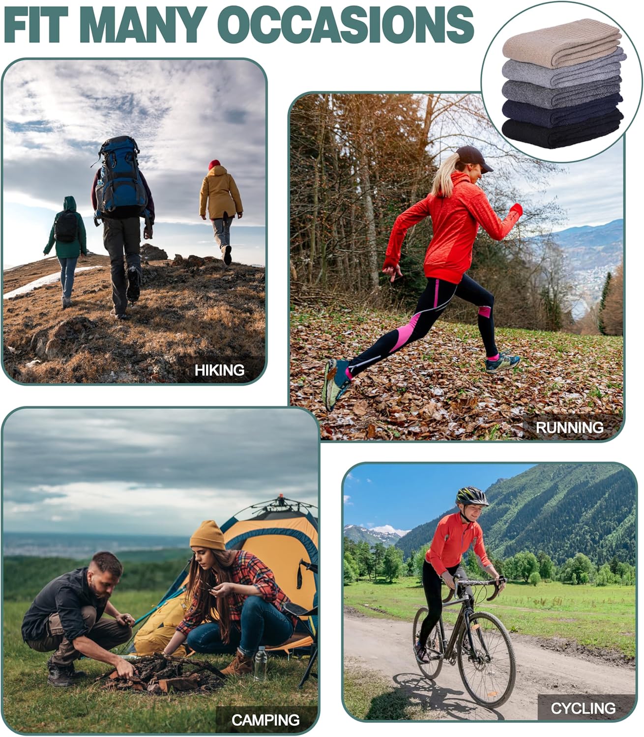 LANLEO Merino Wool Hiking Socks for Women Men Thermal Winter Warm Thick Cushion Moisture Wicking Crew Work Boot Socks - Image 7