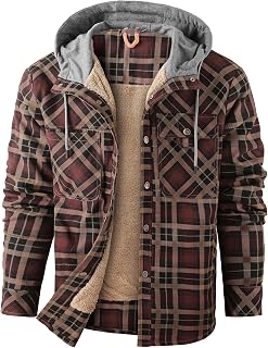 Mr.Stream Men's Outdoor Casual Vintage Long Sleeve Plaid Flannel Button Down Shirt Jacket