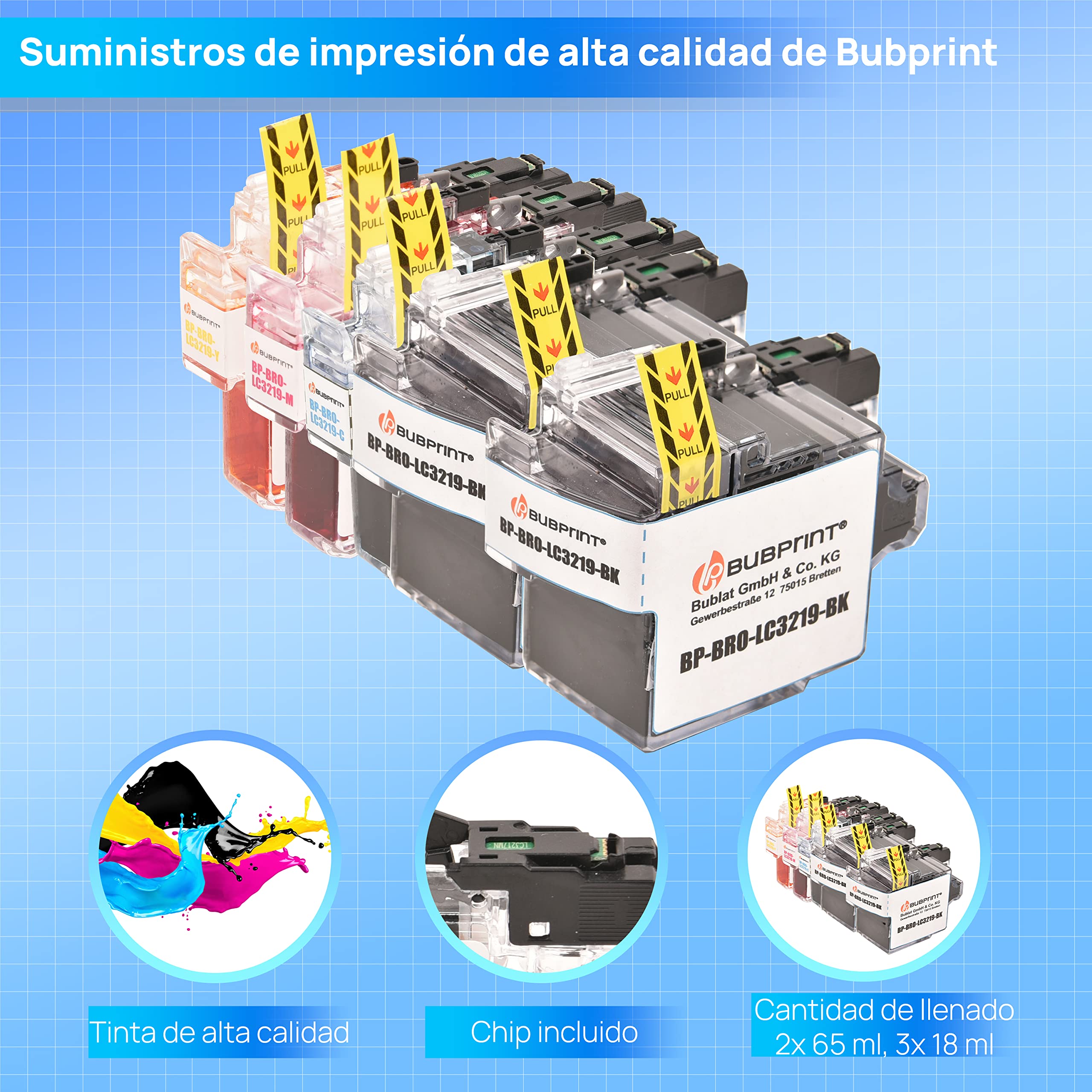 Tinta Para Brother LC3219/LC3217 AMARILLO MFC J5330DW J5335DW J5730DW J5930dw J6530dw