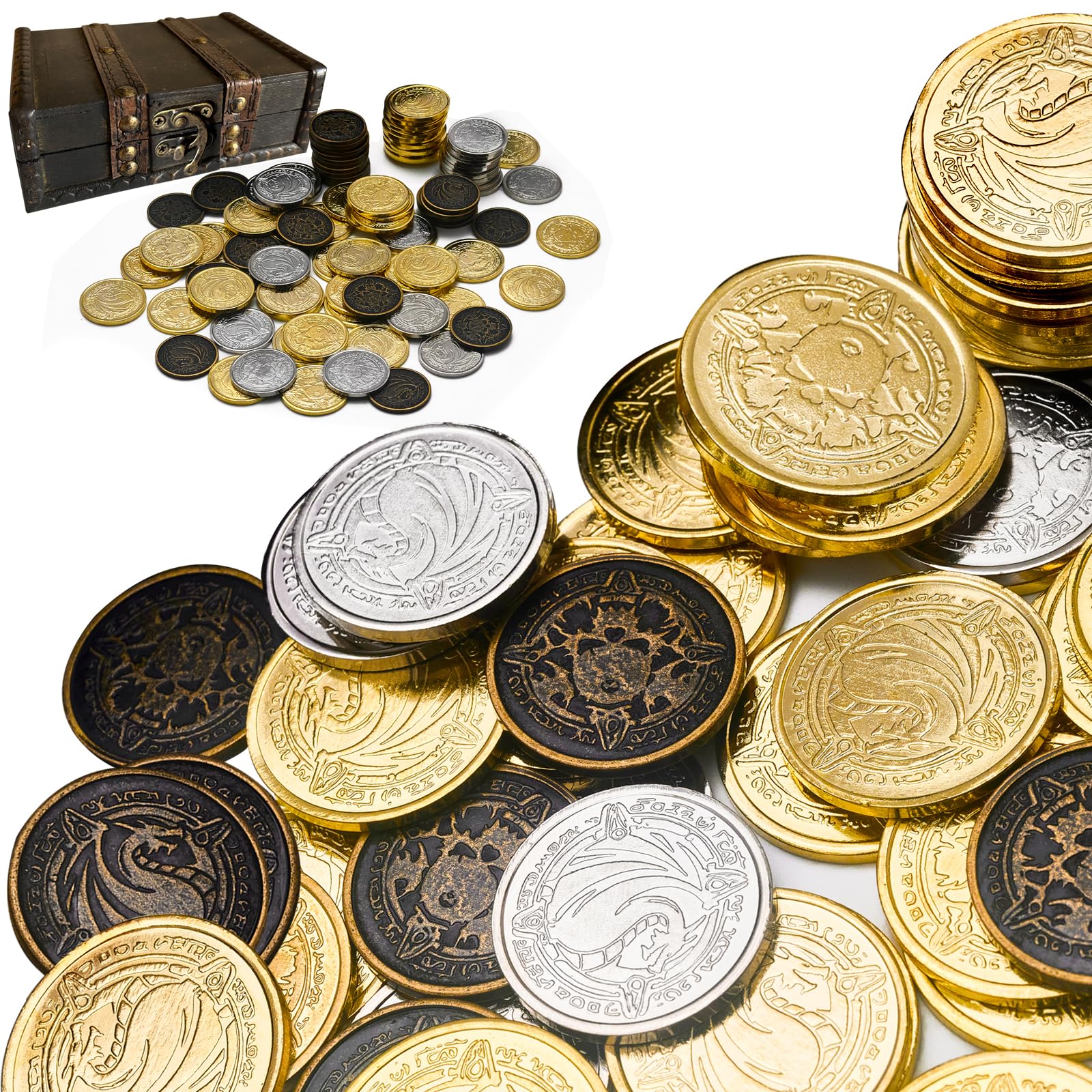 metal coins pirate treasure for dnd props gifts fantasy fake gold