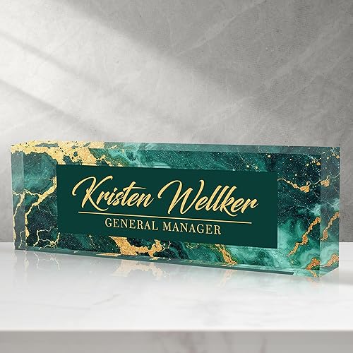 Miniatura 30 de Placa de nombre de oficina personalizada, regalos personalizados para mujeres y hombres, regalos de agradecimiento para empleados, jefes, jamaica