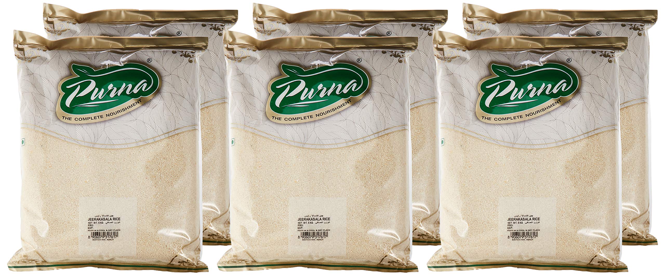 Purna Jeera Kasala Rice, 5 kg (Pack of 6)