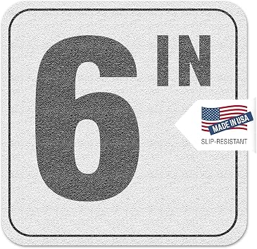 Aquatic Custom Tile 6 IN Inch Pool Depth Markers, 6"x6" w/ 4" Font Vinyl Pool Stickers, Swimming Pool Number Markers, Pool Safety Signage, Adhesive Pool Depth Markers Stickers for Decks, Made in USA