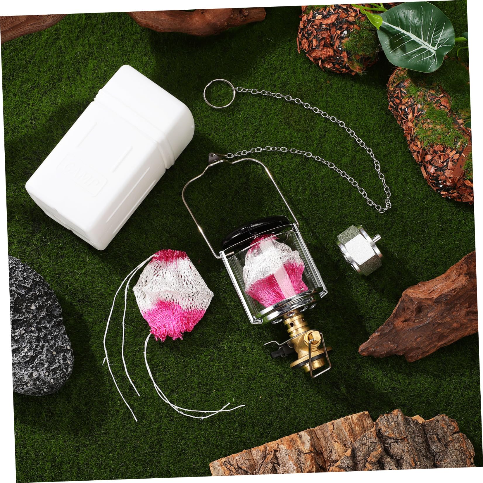 Tofficu Linterna de Gas para Iluminar Tiendas para Camping al Aire Libre con Iluminación de Propano, Cuerpo de Cobre y Nylon, Herramienta Portátil en Acampada
