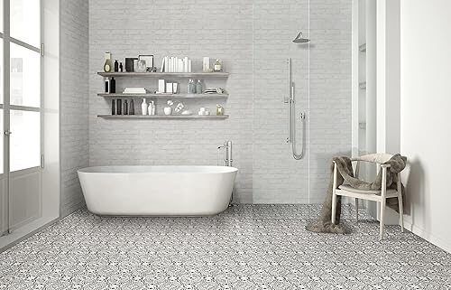 Miniatura 5 de MSI Alpine White - Azulejo de ladrillo arcilloso de 10.5 pulgadas x 28 pulgadas, azulejos de pared de ladrillo para baño, cocina, azulejos de pared