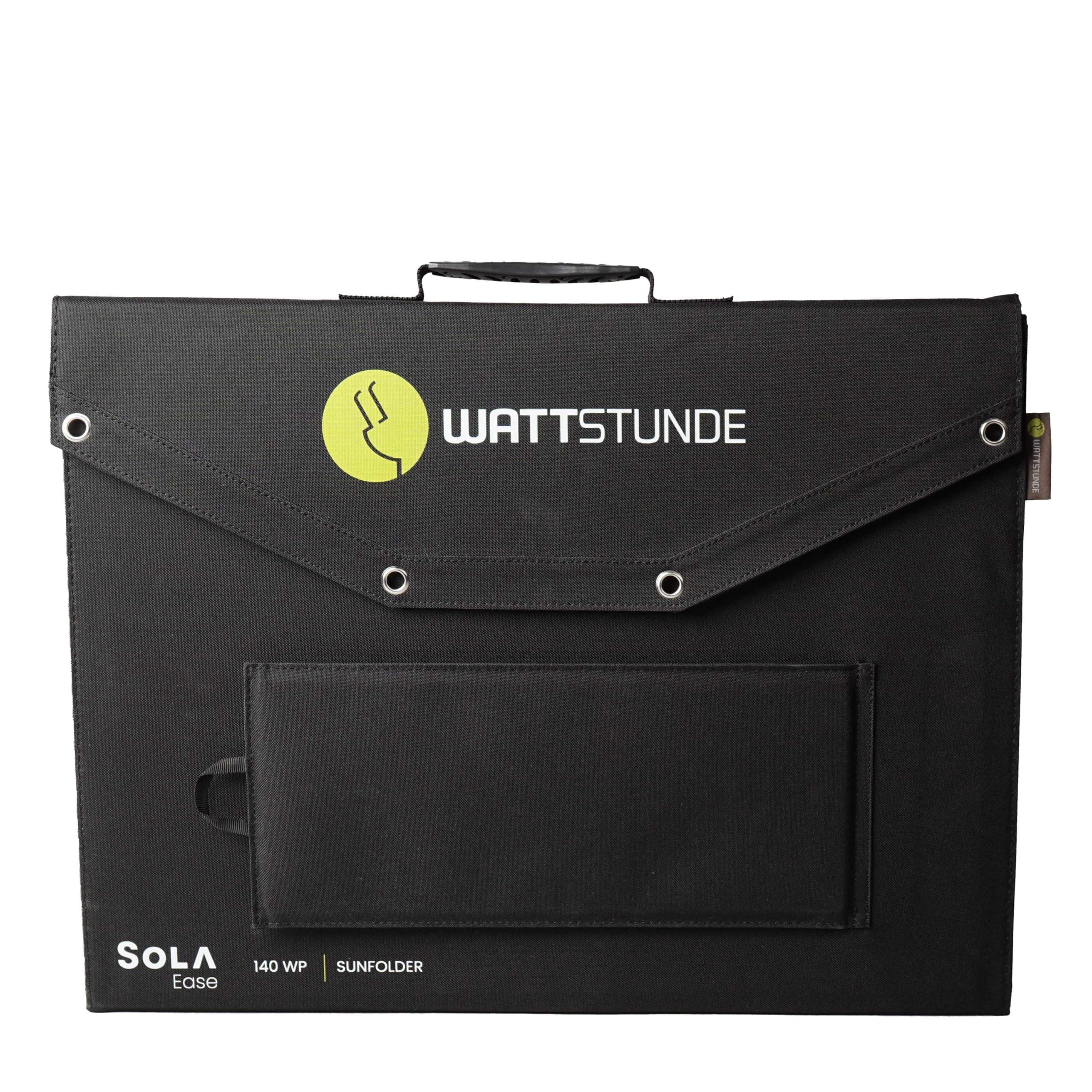 WATTSTUNDE 140Wp SunFolder Solartasche, Victron 75/15 MPPT Laderegler, Batteriekabel, Solar-Komplettset, faltbares Solarmodul 140 Watt, 0% Mwst