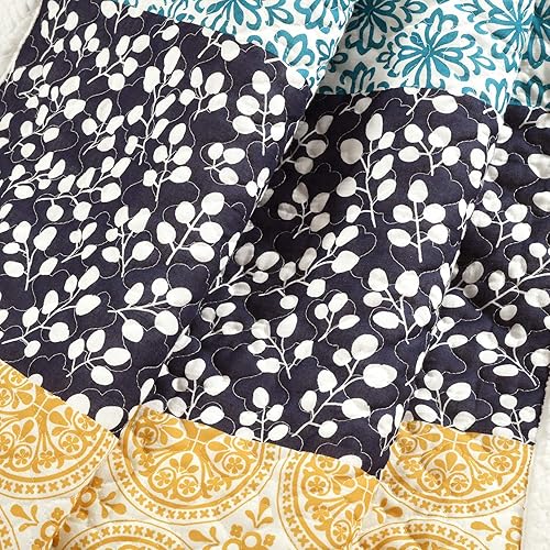 Miniatura 6 de Lush Decor Manta Sherpa de rayas bohemias, 60 x 50 pulgadas, turquesa y naranja