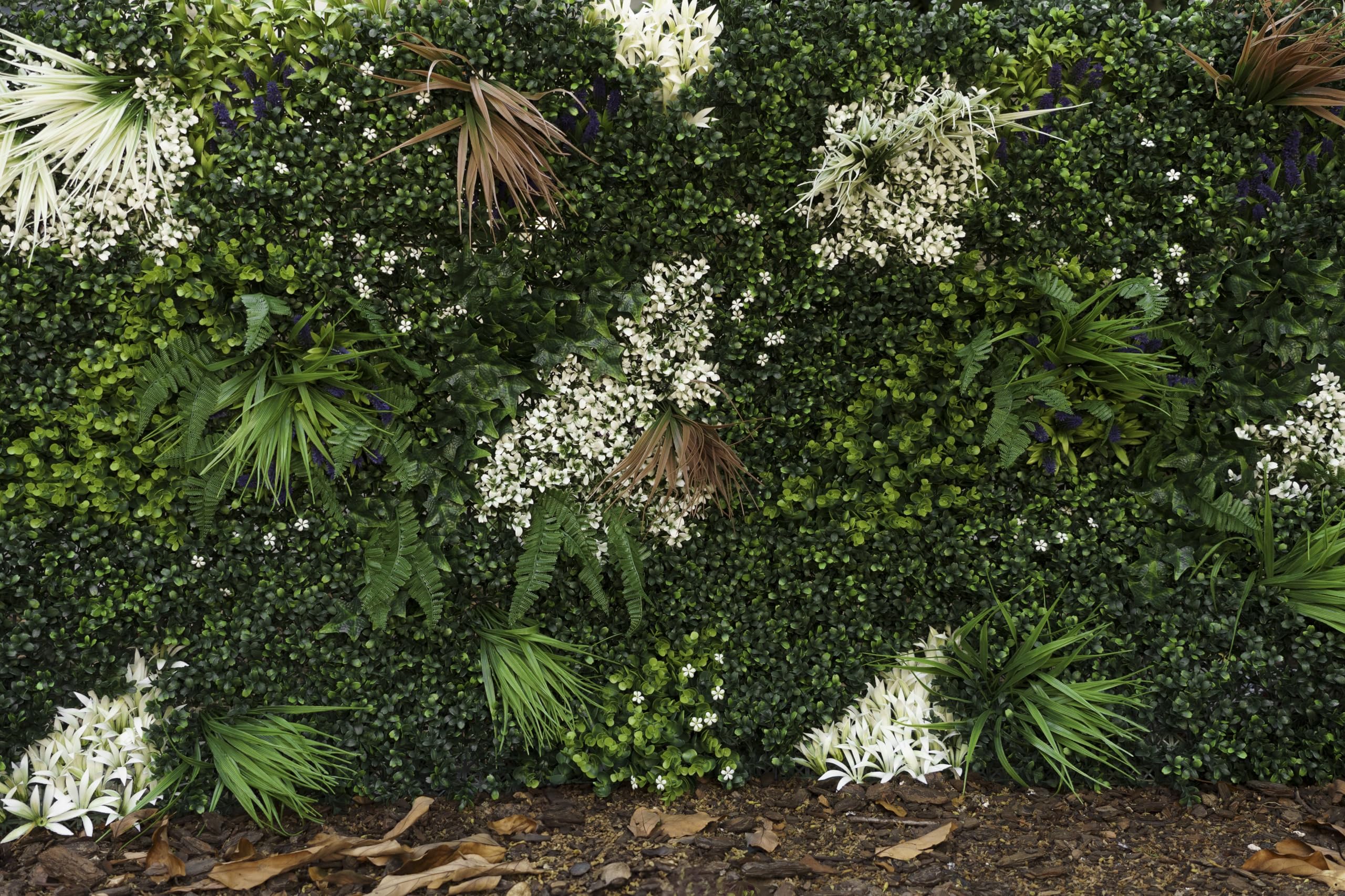 Jardín Vertical Artificial Exterior e Interior | Muro Vegetal Artificial 100 x 100 cm (1m²) | Protección UV | Diseño Moderno | Hiedra Tropical | Planta Decorativa Pared
