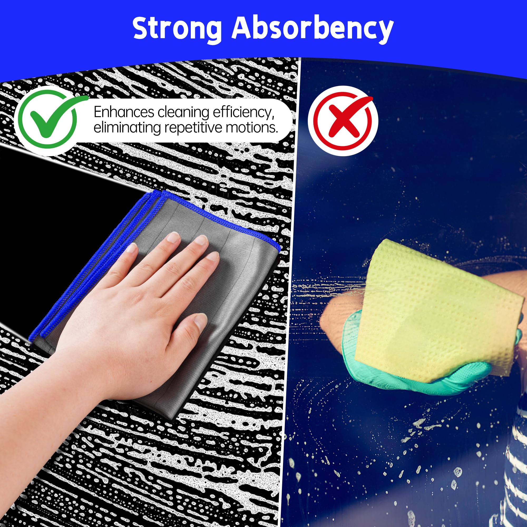 Lot De 6 Chiffons Magiques En Microfibre De Carbone 400 G/m², Absorbants Et Sans Traces