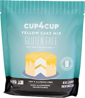 Cup4Cup Yellow Cake Mix, 1.3 Pounds, Certified Gluten Free, Non-GMO, Kosher, Made in the USA
