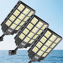 Solar Street Light Outdoor Waterproof Commercial Parking Lot Lights Motion Sensor 10000W LED Floodlight Dusk to Dawn, Outside Solar Flood Lights for Yard Garden Pathway Patio