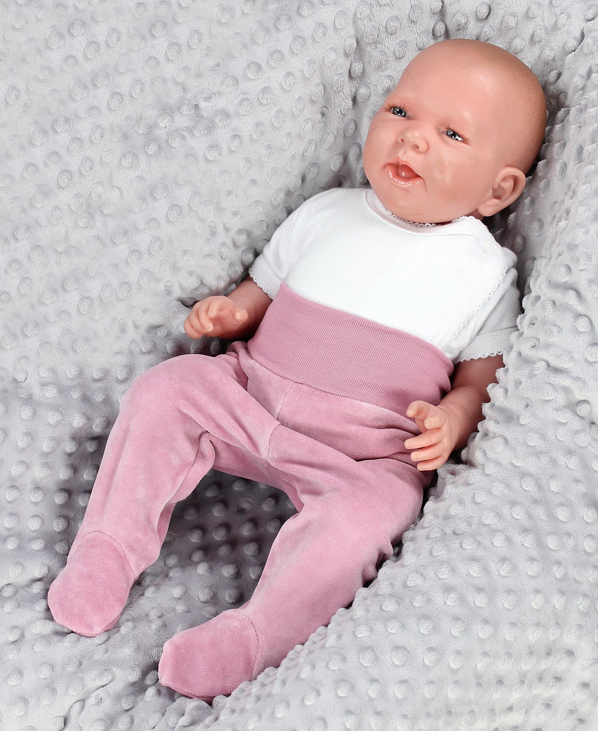 TupTam Pantalon avec Pied Bébés Filles en Velours, Lot de 3