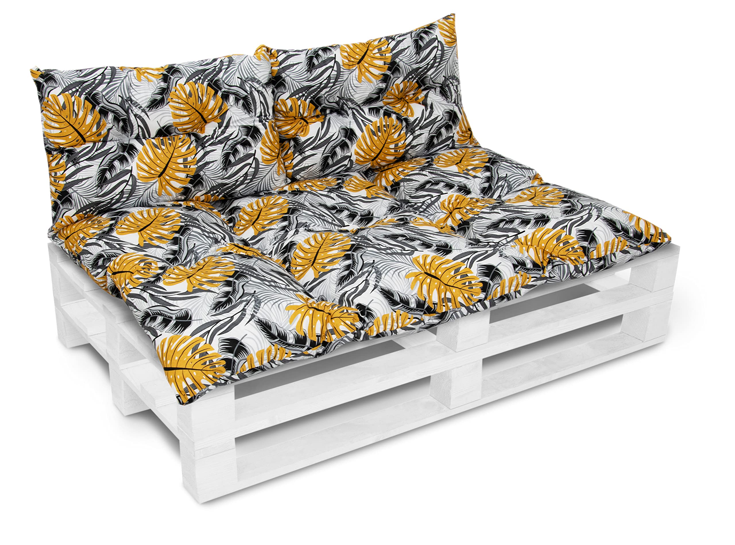 Amilian Ensemble de Coussins de Palette 1x 120x80 + 2X 40x60 Coussin de siège pour palettes Euro Meubles Balcon, Fauteuil d'extérieur ou Petit canapé pour Chambre de Jeune