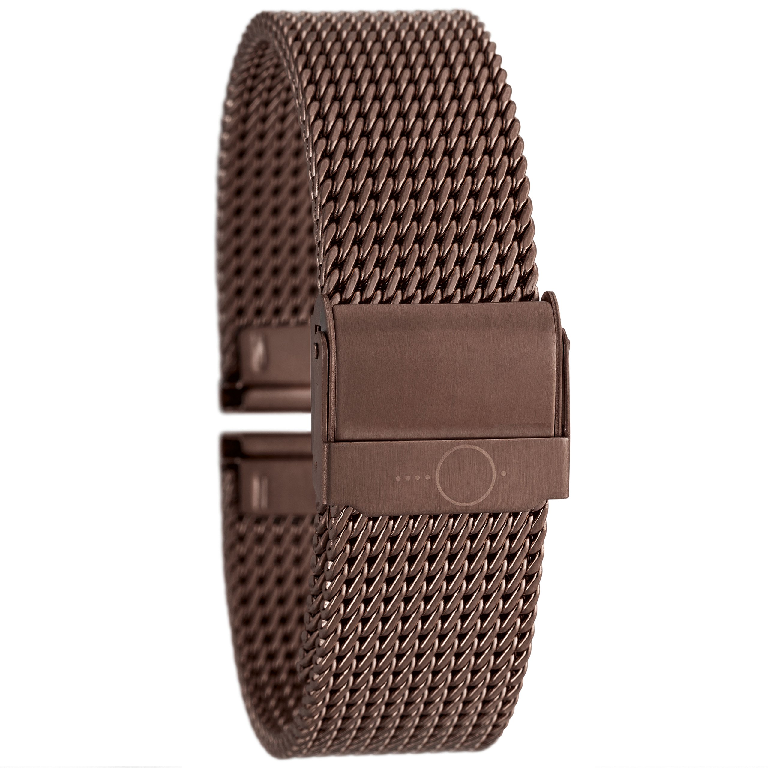 Eichmüller - Bracciale in acciaio inox massiccio BandOh Milanese placcato oro PVD