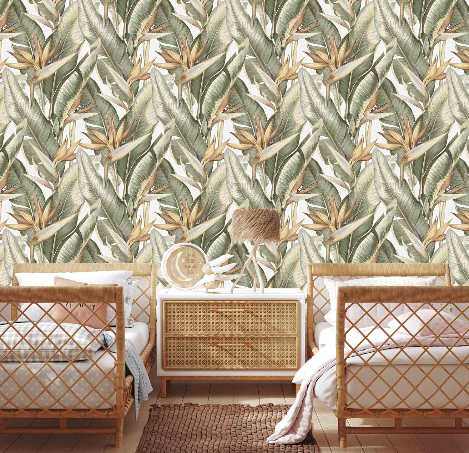 Banana Leaf Mural Wallpaper Peel and Stick for Bedrooms Bathrooms 137"x100"
