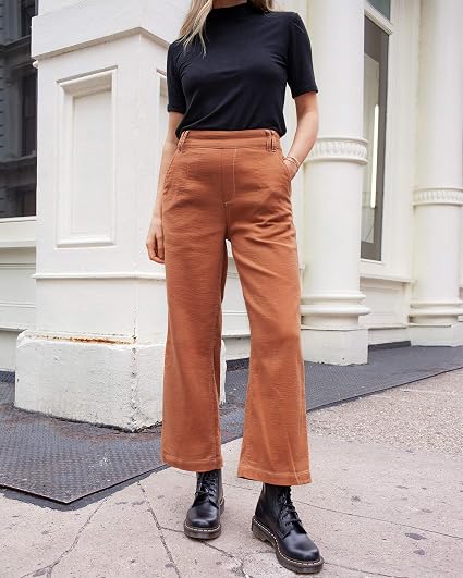 High Rise Cropped Wide Leg Pant 